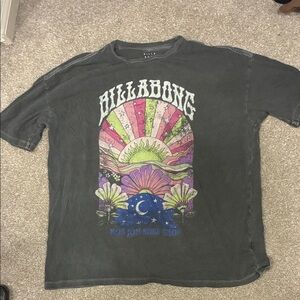Billabong Black Graphic Sunrise Tee with Pink, Green & Purple